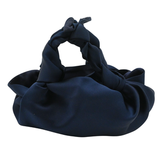 Ascot Navy Satin Top Handle Bag