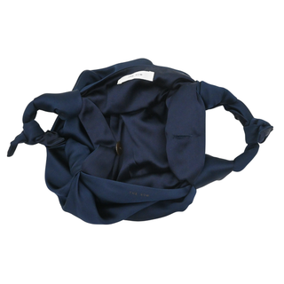 Ascot Navy Satin Top Handle Bag