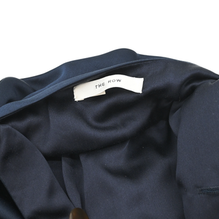 Ascot Navy Satin Top Handle Bag
