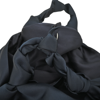 Ascot Navy Satin Top Handle Bag