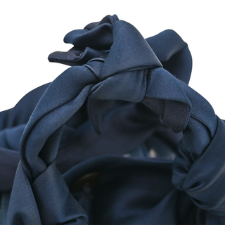 Ascot Navy Satin Top Handle Bag