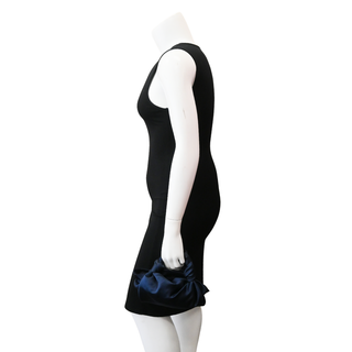 Ascot Navy Satin Top Handle Bag
