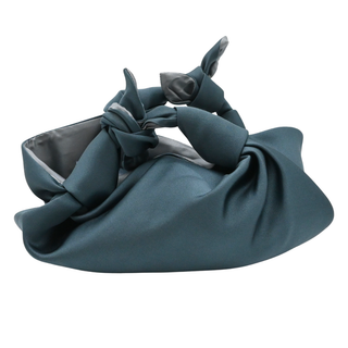 Ascot Dark Teal Satin Top Handle Bag