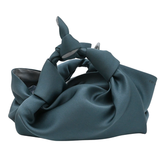 Ascot Dark Teal Satin Top Handle Bag