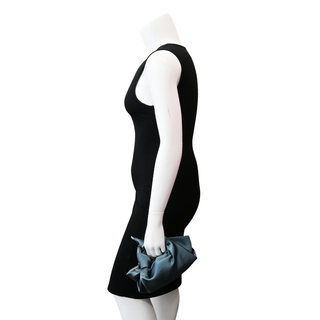Ascot Dark Teal Satin Top Handle Bag
