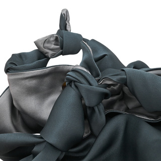 Ascot Dark Teal Satin Top Handle Bag