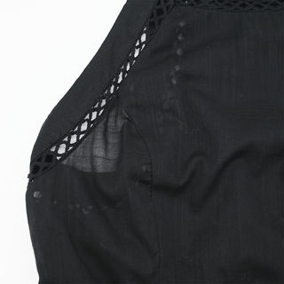 Black Eyelet Cotton Midi Dress