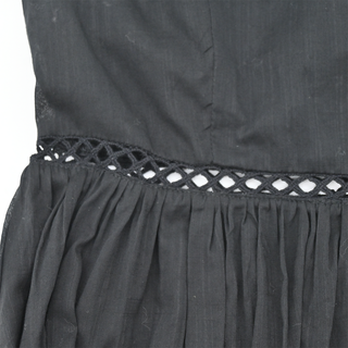 Black Eyelet Cotton Midi Dress