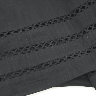 Black Eyelet Cotton Midi Dress