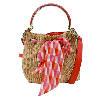 Bon Bon Mini Raffia Woven Bucket Bag