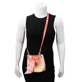 Bon Bon Mini Raffia Woven Bucket Bag