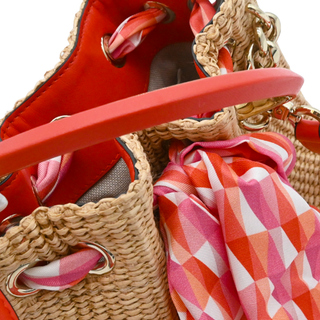 Bon Bon Mini Raffia Woven Bucket Bag