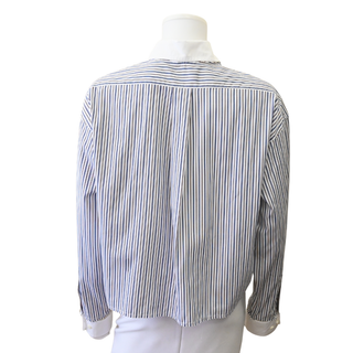 Striped Logo Embroidered Cotton Poplin Shirt