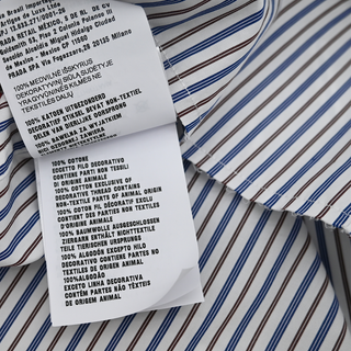 Striped Logo Embroidered Cotton Poplin Shirt