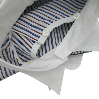 Striped Logo Embroidered Cotton Poplin Shirt