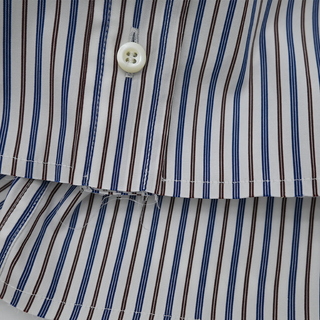 Striped Logo Embroidered Cotton Poplin Shirt