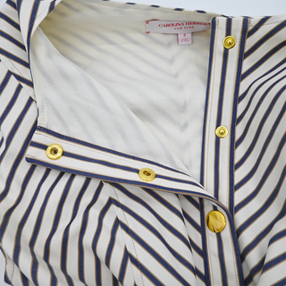 Paneled Striped Twill Top