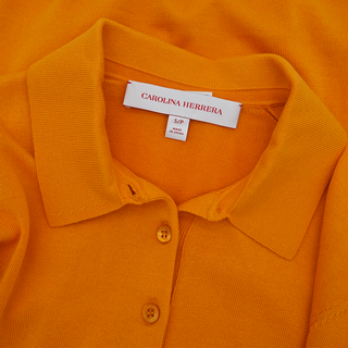 Orange Silk-Blend Polo Shirt