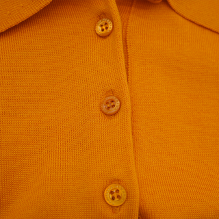 Orange Silk-Blend Polo Shirt