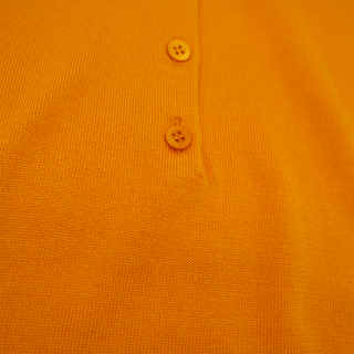 Orange Silk-Blend Polo Shirt