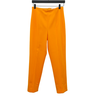 Orange Wool-Blend Trousers