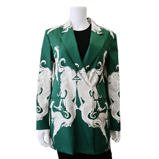 Metamorphose Siren Print Double-Breasted Blazer