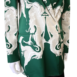 Metamorphose Siren Print Double-Breasted Blazer