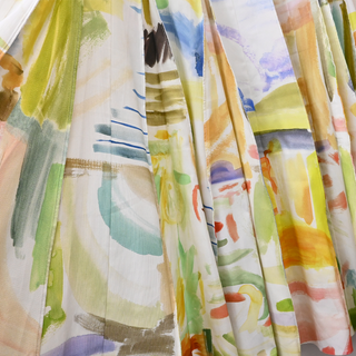 ROSIE ASSOULIN | Multicolor Abstract Print Pleated Midi Skirt