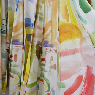 ROSIE ASSOULIN | Multicolor Abstract Print Pleated Midi Skirt