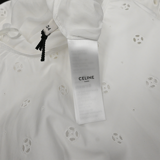 CELINE | White Floral Eyelet Cotton Tiered Maxi Skirt