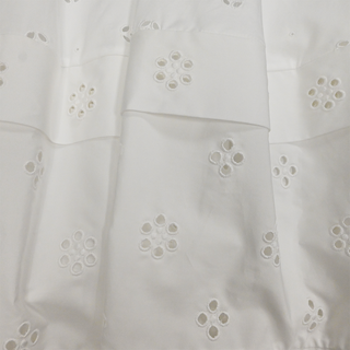 CELINE | White Floral Eyelet Cotton Tiered Maxi Skirt