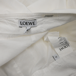 LOEWE | White Anagram Embroidered Cotton A-Line Midi Skirt