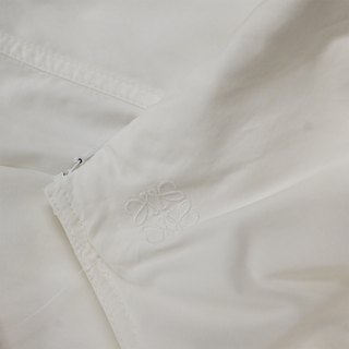 LOEWE | White Anagram Embroidered Cotton A-Line Midi Skirt