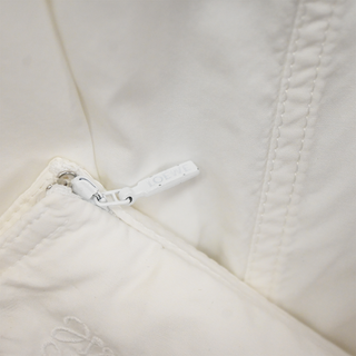 LOEWE | White Anagram Embroidered Cotton A-Line Midi Skirt