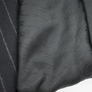 FENDI | Black Pinstripe Wool Peplum Blazer Jacket