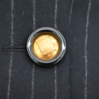FENDI | Black Pinstripe Wool Peplum Blazer Jacket