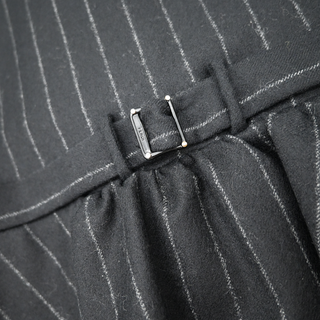 FENDI | Black Pinstripe Wool Peplum Blazer Jacket