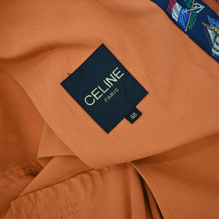 CELINE | Orange "Voile La Mer" Cropped Zip Bomber Jacket