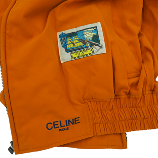CELINE | Orange "Voile La Mer" Cropped Zip Bomber Jacket