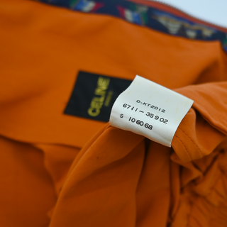 CELINE | Orange "Voile La Mer" Cropped Zip Bomber Jacket