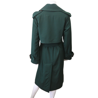 BURBERRY | Dark Green Double-Breasted Trench Coat