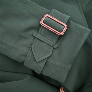 BURBERRY | Dark Green Double-Breasted Trench Coat