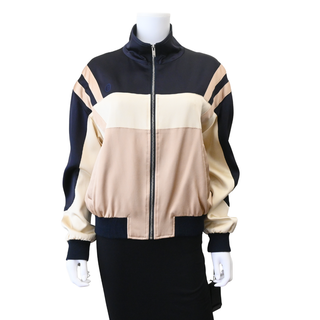 SAINT LAURENT | Colorblock Zip-Front Track Bomber Jacket