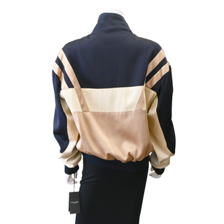 SAINT LAURENT | Colorblock Zip-Front Track Bomber Jacket