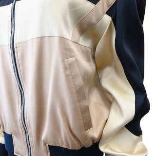 SAINT LAURENT | Colorblock Zip-Front Track Bomber Jacket