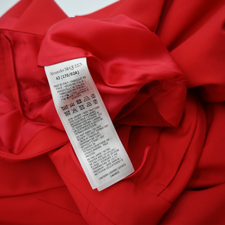 ALEXANDER MCQUEEN | Lust Red Cut-Out Wool Blazer Jumpsuit