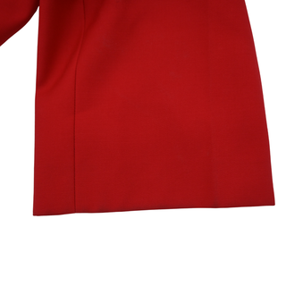 ALEXANDER MCQUEEN | Lust Red Cut-Out Wool Blazer Jumpsuit