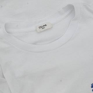 CELINE | White Cotton Jersey Triomphe T-Shirt