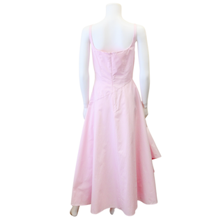 ALEXANDER MCQUEEN | Ice Pink Asymmetric Poplin Midi Dress