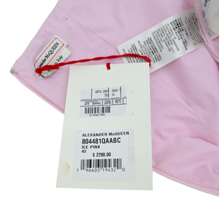 ALEXANDER MCQUEEN | Ice Pink Asymmetric Poplin Midi Dress